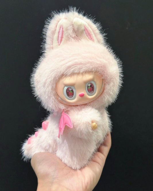 Custom The Monsters Labubu Pink Angel Bunny Plush