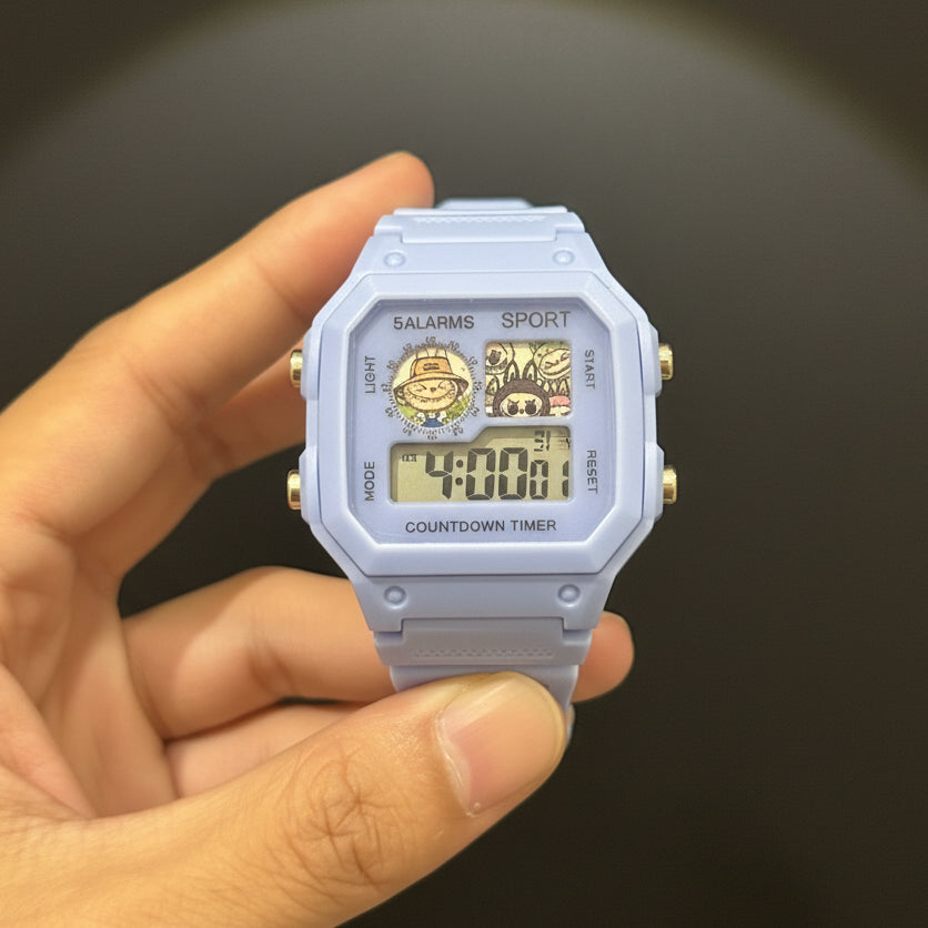 Monster Style Cute Digital Electronic Watch Water Resistant – LED Kids Wristwatch (Battery Included)