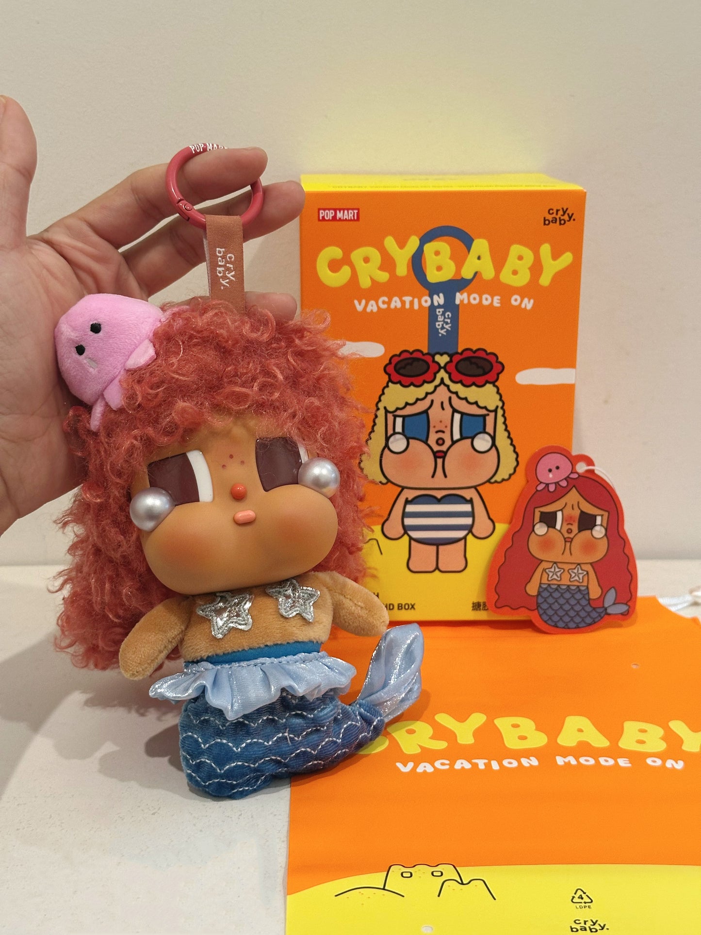 Pop Mart Crybaby Vacation Mode On Secret Merbaby Tears Plush Pendant