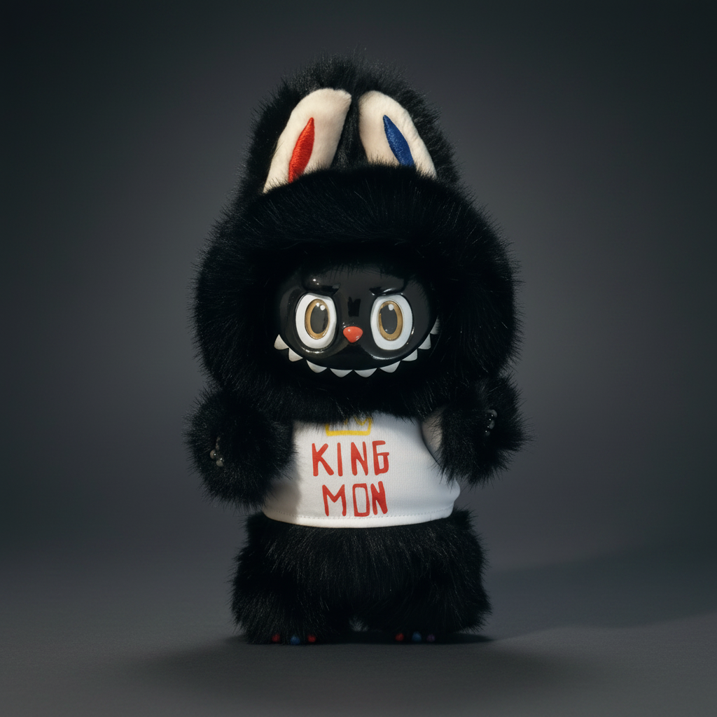 The Monsters Custom Black King Mon Labubu Plush Pendant