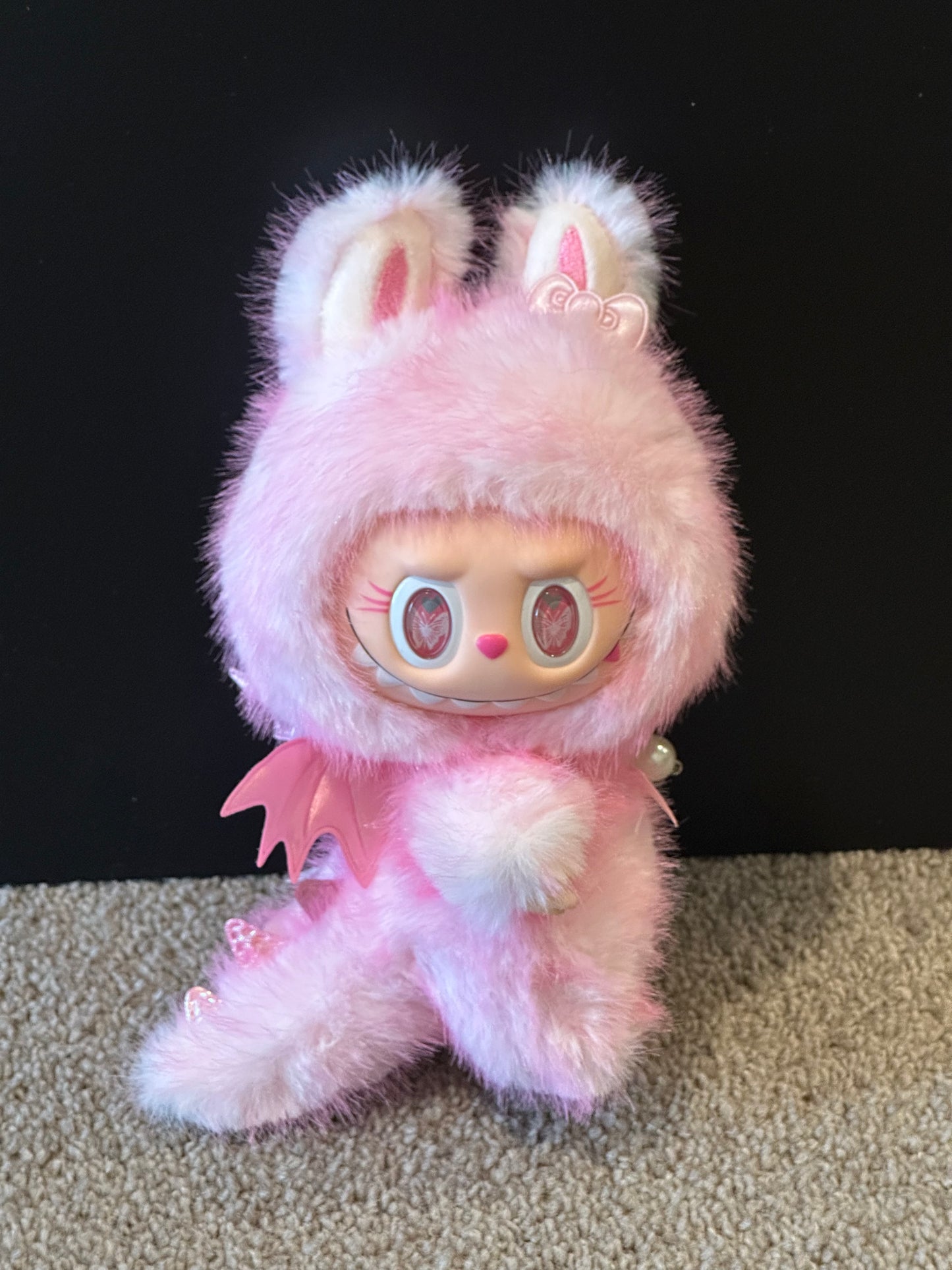 The Monsters Custom Mini Labubu Pink Angel Plush Pendant