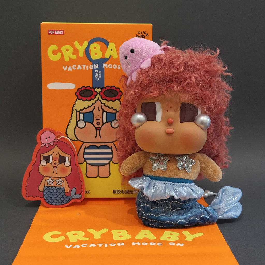 Pop Mart Crybaby Vacation Mode On Secret Merbaby Tears Plush Pendant