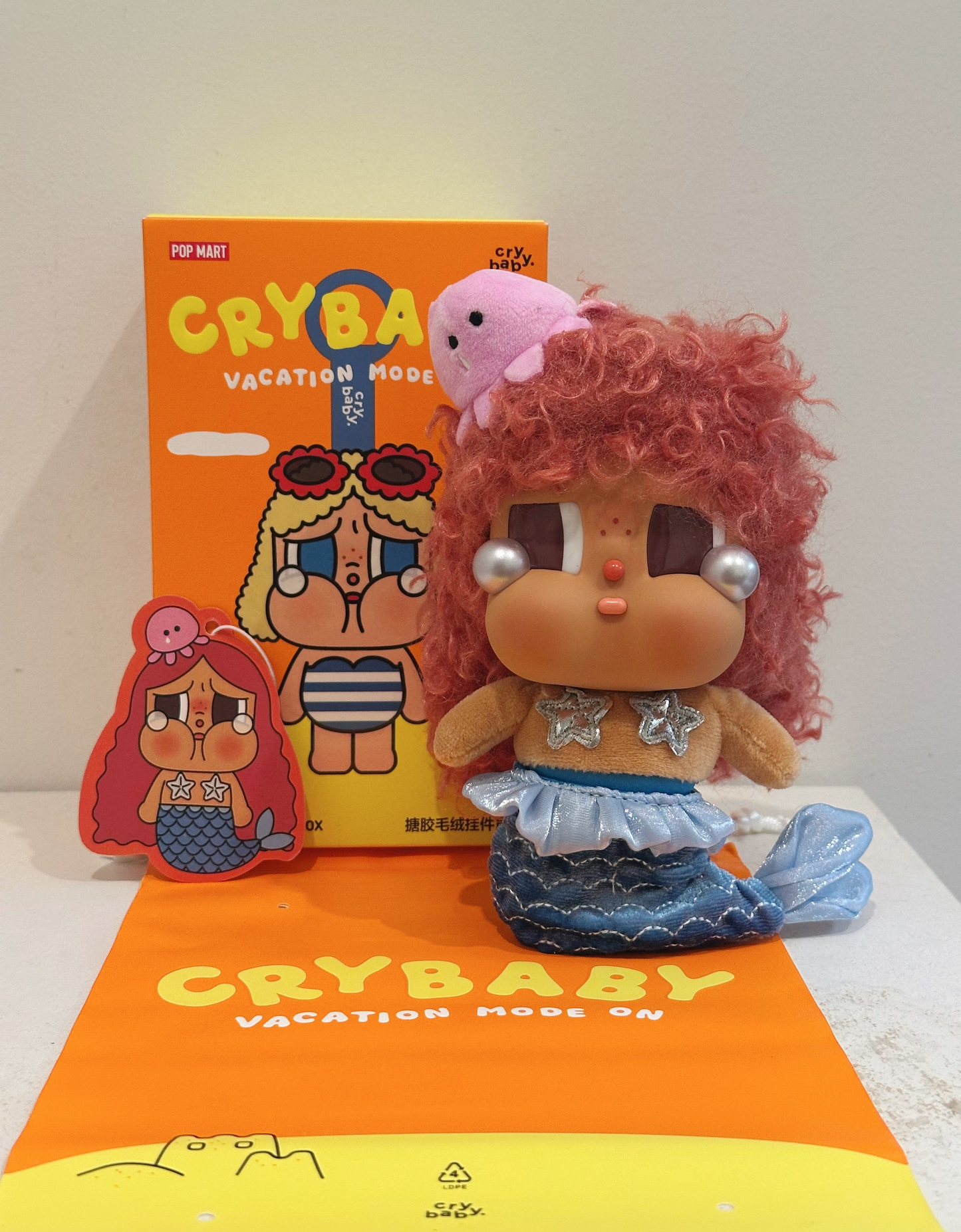 Pop Mart Crybaby Vacation Mode On Secret Merbaby Tears Plush Pendant